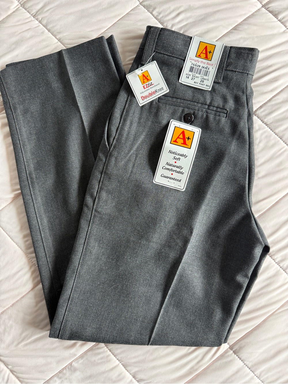 Boys’ Charcoal Gray Uniform Dress Pants